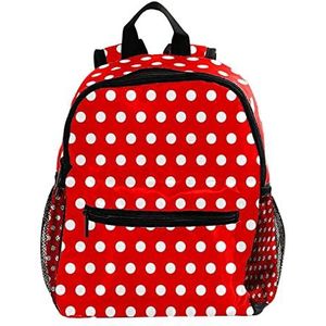 Polka Dots Rode Leuke Mode Mini Rugzak Pack Bag, Meerkleurig, 25.4x10x30 CM/10x4x12 in, Rugzak Rugzakken