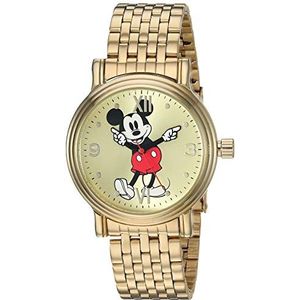 Disney Women's Mickey Analog-Quartz Watch with Stainless-Steel Strap, Gold, 17.8 (Model: WDS000686)