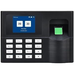 Inklokken in Machine, Aanwezigheidssysteem Vingerafdruk TCPIP USB Wachtwoord Kantoor Tijdklok Werknemer Recorder Apparaat Biometrische machine Kantoorponsklok(Color:Spanish)