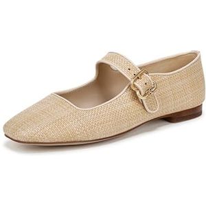 Sam Edelman Women's Michaela Mary Jane Flat, Bleached Beechwood Weave, 7.5