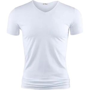 LQHYDMS Heren T-shirt Heren T-shirt Pure Kleur V Kraag Korte Mouwen Tops Tees Mannen T-Shirt Zwarte Panty Man T-shirts Fitness voor Mannelijke Kleding, Witte V-hals, L