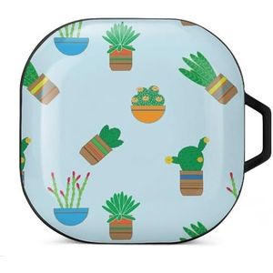 Plants Cactussen Potten Oordopjes Hoesje Compatibel met Samsung Hard Shell Beschermhoes Zwart-Stijl