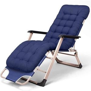 GEIRONV Ligstoel, Patio Zwembad Houders Strand Tuinstoelen Gemaakt Van Stalen Frame Opvouwbare Fauteuil Zero Gravity Outdoor Stoel Fauteuils (Color : Navy+Honeycomb Pad)