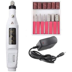 Elektrische nagelvijl, elektrische nagelboor 20000 tpm elektrische nagelboormachine freesset manicure boor pedicure boor professionele nagelboor salon nagelboor (kleur: 20000 wit)