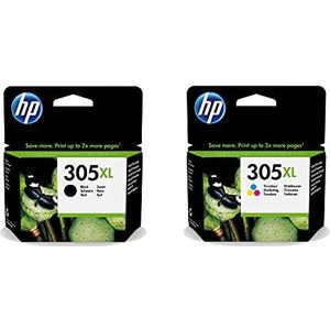HP 305XL inktcartridge 2 stuk(s) Origineel Hoog (XL) rendement Zwart, Cyaan, Magenta, Geel