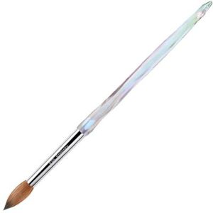 Kolinsky Geplooide acryl nagelborstel voor acrylpoeder en EMA Monomeer applicatie, gemaakt voor professionele nageltechnici en beginnende nagelstudenten, maat #16
