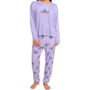 Disney Damessluier | Lilo En Stitch Pyjama Voor Vrouwen | Dames Stitch Pyjama's | Dames Lange Mouwen Pyjama's | Lila XS