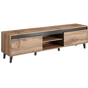 BIM Furniture TV Stand Lotta II 170 cm Lowboard kast TV tafel dressoir Wotan eiken antraciet