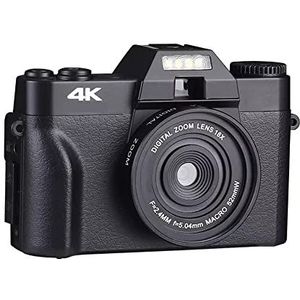 Videocamera, Flip Screen 4K Selfile Camcorder Stream Macro Lens Vlog Videorecorder Fotografie 48MP Digitale camera Groothoek(NO TF Card,Only Camera)
