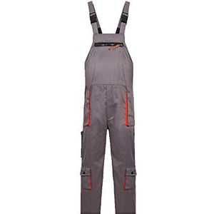 SENRISE Werkbroek, slabbetje en brace overall met meerdere zakken kniebeschermer voor heren - tuinbroek werkkleding, Grijs, XL