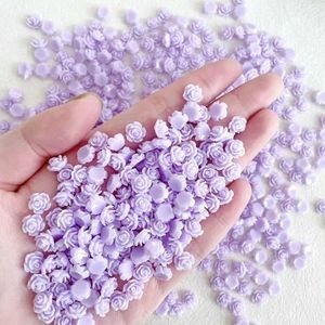 50 stuks schattige nieuwe hars mini witte vergulde roos nagel strass steentjes edelstenen glitter nagel kunst sieraden manicure nagel kunst decoraties-8mm macaron p