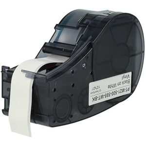 vhbw Tape cassette vervanging voor Brady M21-500-595-WT labelprinters 12,7 mm zwart op wit, vinyl