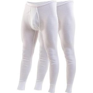 HERMKO 3542 Set van 2 lange onderbroeken voor heren, bio-katoen, dubbele ribben