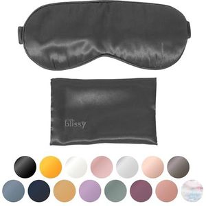 Blissy Zijden slaapmasker - Zijden oog slaapmasker voor dames en heren voor totale verduistering - 100% pure moerbeizijde, 22 momme 6a-vezels - blinddoek zijden slaapmasker zijslaper oogdekking