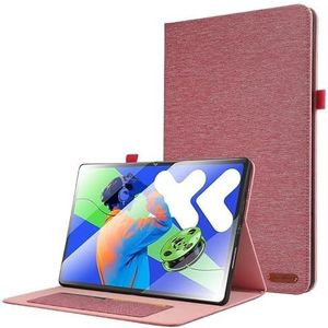 Zachte Stof Flip Tablet Case Geschikt for Lenovo Xiaoxin Pad Pro 12.7inch TB-375FC TB-373FU 2025 Stand Case(Rose red)