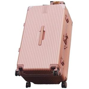 Koffer Kofferbagage Verdikte extra grote reiskoffer op wielen Trolley met aluminium frame met grote capaciteit (Color : Rose Gold Retro, Size : 26-inch)