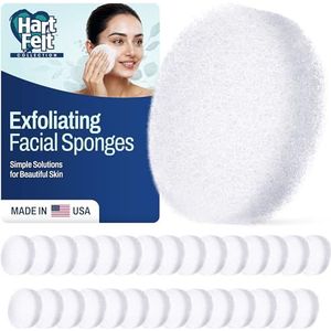 HartFelt Gezichtsreinigingssponzen - Exfoliërende gezichtsscrub voor heren, buff pads voor gezicht - gezichtsreinigingsspons voor gezicht, grote gezichtssponzen, 30 stuks