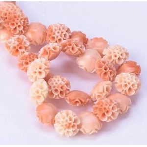 10 stuks bloemvorm kleurverloop 10 mm 12 mm 15 mm kunstmatige koraalschelp poeder losse kralen voor doe-het-zelf ambachten oorbel sieraden maken-licht oranje-10 mm