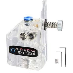 3Dman Bowden Dual Drive Extruder Universal Geared Extruder voor Ender 3 V2, Ender 3 Pro, Ender 3-serie, Ender 5 Pro, Ender 5 Plus, CR10-serie, Vyper-serie en andere 3D-printers - Transparant