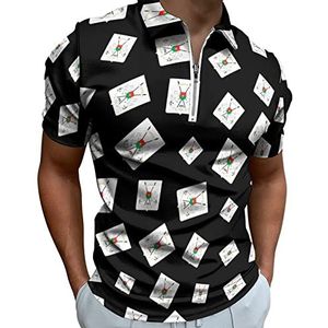 Wapenschild van Burkina Faso Poloshirts met halve rits voor mannen, slim fit T-shirt met korte mouwen, sneldrogend golftops T-shirts XL