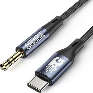 AdroitGoods USB-C naar jack Audio Aux kabel - 150cm - 3,5 mm jack naar Usb-c - Auto - Geschikt Voor Auto, Telefoon, Samsung, Apple iPhone, iPod, iPad