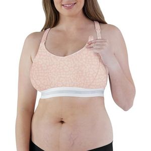 BRAVADO! DESIGNS Duurzame Full Cup Zwangerschaps- en voedingsbeha | Origineel | Biologisch katoen & Tencel™ Modale Blend | Draadloos | DD/E - J Cup, Roze luipaard - Duurzame stof, M Meer