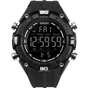 Sporthorloges voor mannen, multifunctionele waterdichte stijlvolle chronograaf, LED -achterlicht elektronisch digitaal horloge, met stopwatch datumalarm,zwart