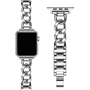 amhello Cowboy ketting metalen horlogebanden snel verwijderen Links polsband bandjes geschikt voor Apple Watch, for iWatch 38/40/41mm, metaal