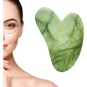 Gua Sha, Gua Sha van natuurlijke jade, Gua Sha van het gezicht in hartvorm, krabgereedschap voor gezichtsverzorging, geschikt voor ontspanning van het gezicht, huidlifting