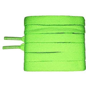 Mr Lacy Junior Flatties - Neon Green Kids Schoenveters - 110cm Lengte 10mm Breedte, Neon Groen, 110cm Length 10mm Width