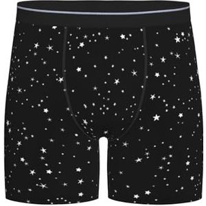 GRatka Boxerslip, heren onderbroek boxershorts, been boxershorts, grappige nieuwigheid ondergoed, ruimte sterren zwart en wit naadloos, zoals afgebeeld, L