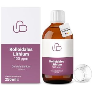 Schweizer Naturals® Colloïdaal lithium, concentratie 100 ppm, 250 ml, incl. doseerbeker, zuiverheid 99,95%, hoogste kwaliteit, laboratorium getest