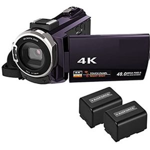 Videocamera Camcorder Digitale videocamera camcorder 4K 1080P 48MP WIFI DIGITAL 16X ZOOM CAMCORDERSCORDER MET 3INCH CAPECIPITEERD TOUCHSCREEN Ir Infrarood gezicht Multifunctionele vlogcamera(Coffee 2p