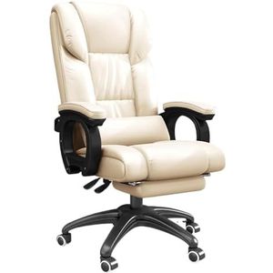 Bureaustoelen Pu lederen bureaustoel Stille wielstoelen voor kantoor Bureaustoel met verstelbare hoek 140 ° verstelbare stoel