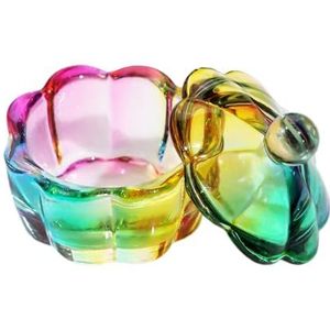 Hartvormige Crystal Glass Schotel Nagels Art Dappen Schotel Glas Crystal Cup Met Deksel Vloeistoffen Poeder Dappen Dish