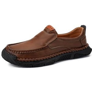 Men's Platform Loafers Casual Slip On Shoes Lightweight Comfortable Business Office Walking Shoes Black Camping Shoes (Color : Brown, Size : EU 39)