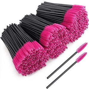 1000 STKS Wimper Mascara Wands Applicator Make-up Borstel Tool Kits, Roze