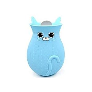 DieffematicRSD Warmwaterkruik Siliconen Warmwaterzak Pocket Heater Warmer Leuke Kat Draagbare Hand Verwarming Fles Massage (Color : Blue)