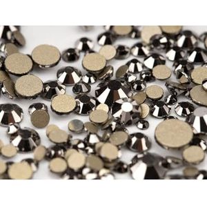 1440 Stks SS4-SS20 Glas Kristal AB Rose Non Steentjes Goud Plaksteen Glitter Strass Stenen DIY Nail Art Accessoires-Hematite, SS10-1440Pcs