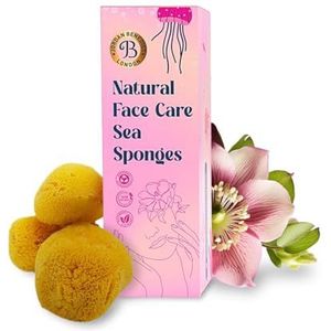 Jordan Benedict Gezichtsverzorging Sponzen - Natuurlijke herbruikbare zeesponsreinigende pads voor acne, mee-eters, peiling, poriënreiniging en make-up verwijderen (3 stuks)