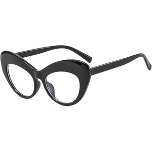 Nepbrillen, Brilmonturen Cat's Eye Extra Large Acetaat Multicolor Unisex(Black)