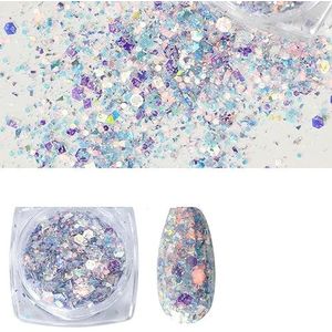Onregelmatige natuurlijke schelptextuur Dunne abalone-plakbedels Vlokkenpalet Nail Art-paletten DIY-manicure-decals Tool-DJ03