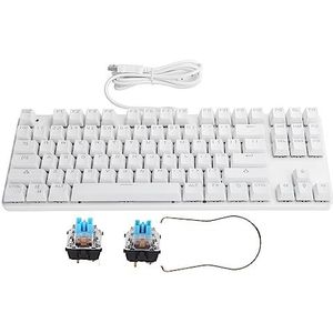 Mechanisch Toetsenbord, 87 Toetsen Blauw Schakelaar Mechanisch Toetsenbord, USB2.0 Bedrade Kleurrijke Volledige Backlight Gaming Toetsenbord Kantoorbenodigdheden Computer Onderdelen