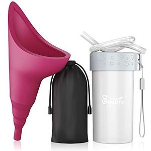 Urinella voor vrouwen, draagbaar herbruikbaar plasmiddel voor vrouwen met verlengbuis, geschikt voor reizen, festival, kamperen, verkeersopstoppingen, Inclusief waterdichte tas en waterdichte beker