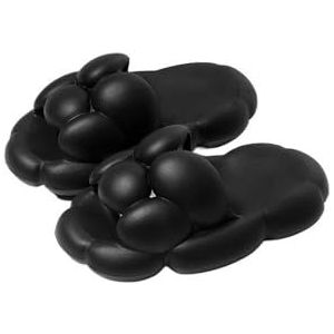 fengqingyunyan0304 Thick-Soled Custom Damessandalen, slippers, voor binnen en buiten, comfort home footwear, voor dames en heren, zwart, 41 EU