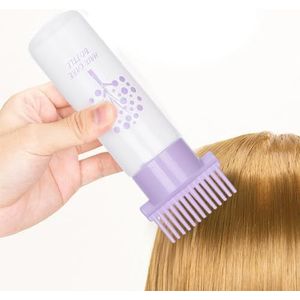 Novent Kamfles-applicator, 180 ml oliekam-applicatorfles voor haar, wortelflesapplicator voor haarverf, water, vloeistof, olie, wortelkam, haarverfproducten, thuissalon