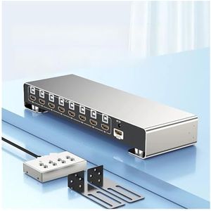 4K KVM-schakelaar 8 in 1 uit videoswitcher 8 poort 8 host delen 1 monitor 4 USB-muistoetsenbord Pinter met extender