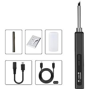 Smart Elektrische Soldeerbout Kit, Warmte Lassen Reparatie Tools, 65 W Draagbare Rework Station Tips Lasser Temperatuur Instelbaar - Soldeerset(GD300 with 4pcs Tips)