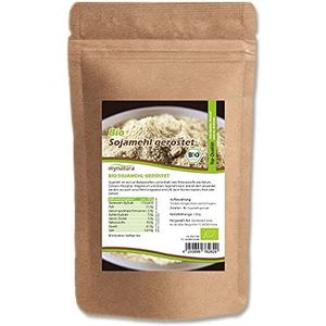 Mynatura Biologische sojameel geroosterd, van sojabonen, soja, veganistisch, voor bakken en koken, alternatief voor meel, in zak (3 x 1000 g)