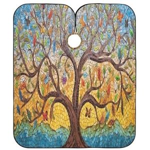 Kapper Cape Kleurrijke Boom Salon Cape Verstelbare Haar Snijden Cape Professionele Kappers Jurk Voor Herbruikbare Kappers Kapper Accessoires 140x168cm